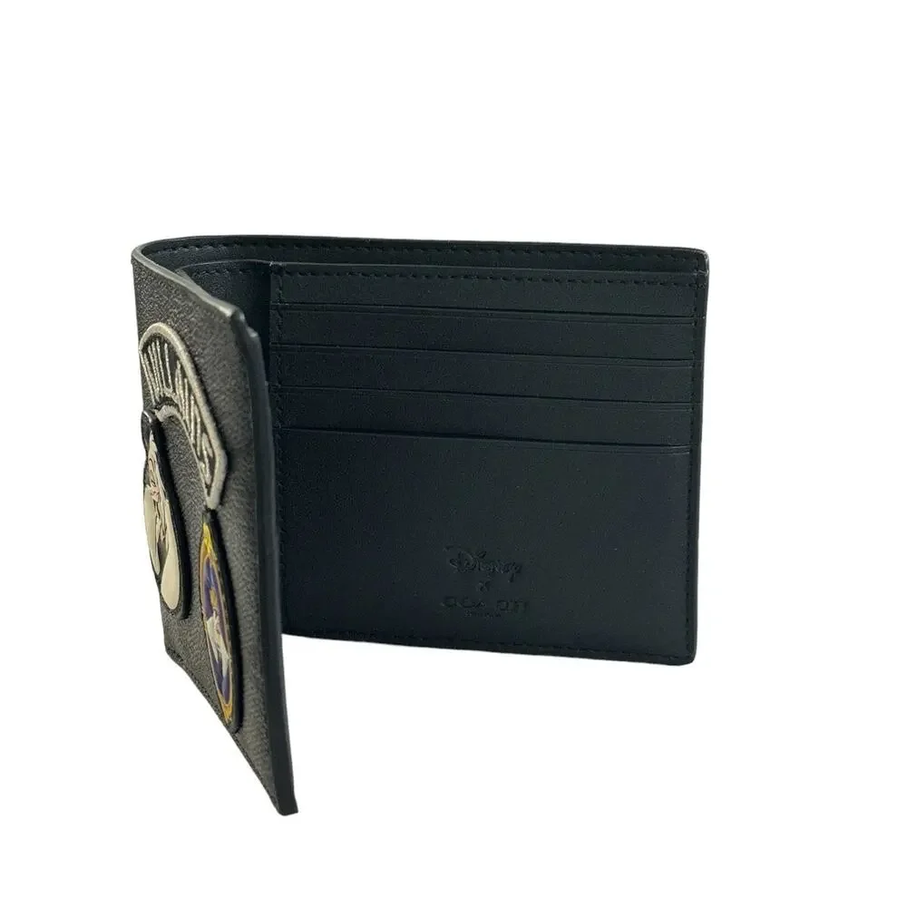 Disney X Coach Villians  Wallet In Signature Canvas With Patches new